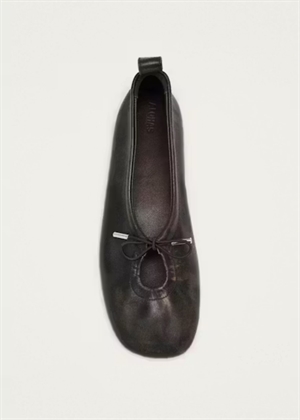 Rosalind brushed brown leather ballet flats Brushed Brown ALOHAS